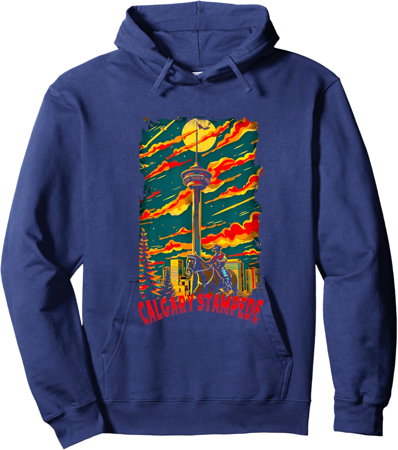 Calgary Stampede Old School Style Hoodie - Hoodie | Navy