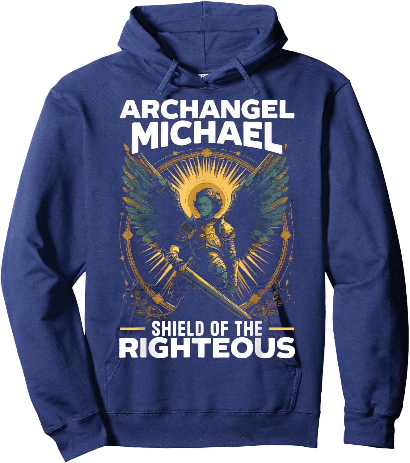 Archangel Michael Catholic Christianity Guardian Angel Hoodie - Hoodie | Navy