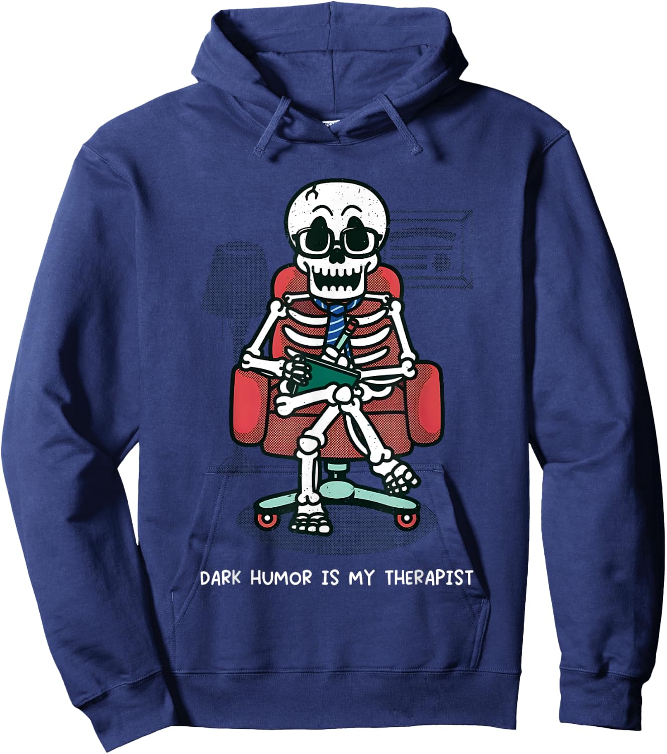 Dark Humor Is My Therapist Hoodie - Hoodie | Navy