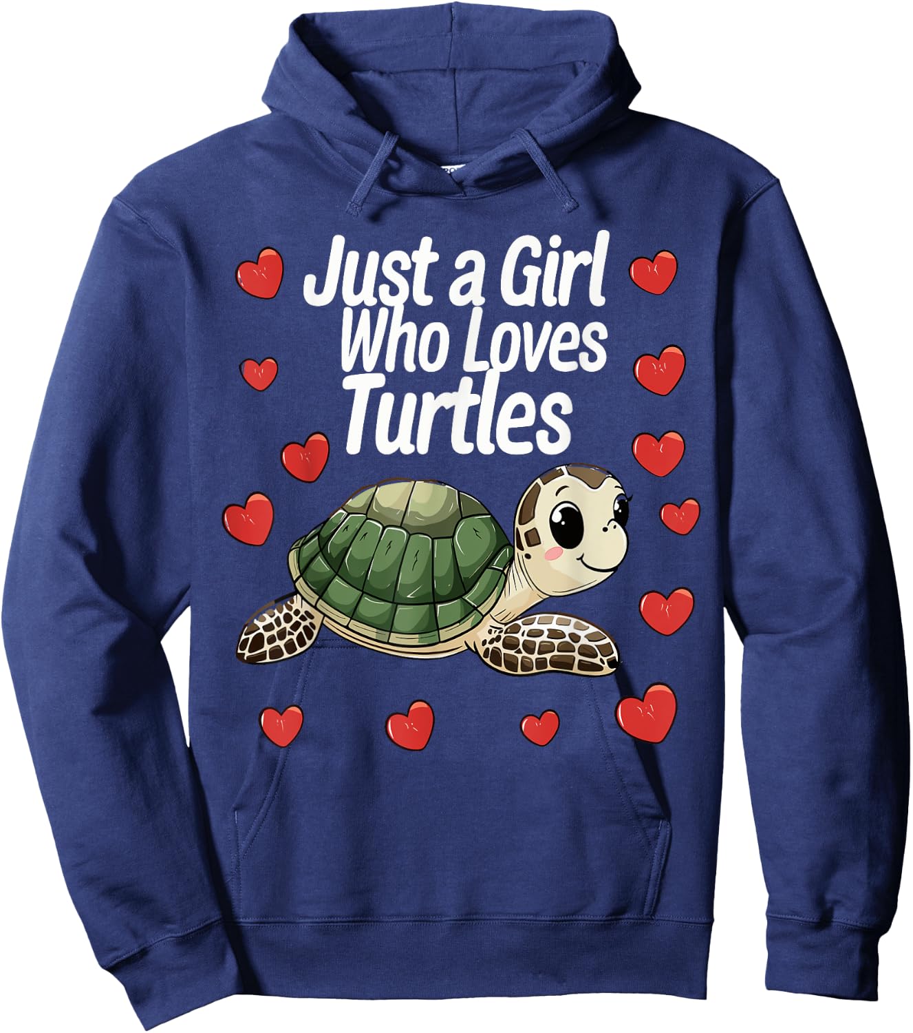 Cute Turtle Lovers Gift Just A Girl Who Loves Turtles Hoodie - Hoodie | Navy