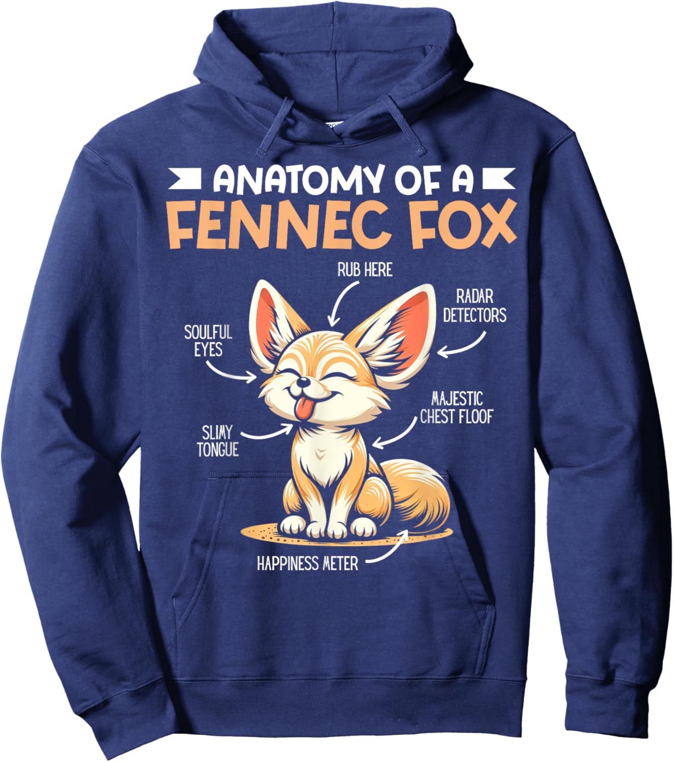 Anatomy Of A Fennec Fox Lover Fennec Fox Art Wild Animals Hoodie - Hoodie | Navy