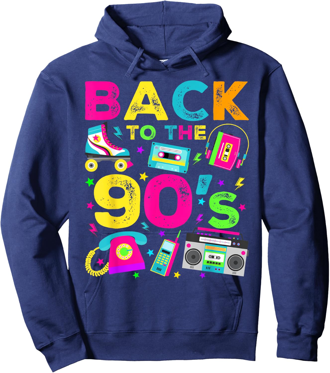 Back To 90's 1990s Vintage Style Nineties Retro Party Hoodie - Hoodie | Navy