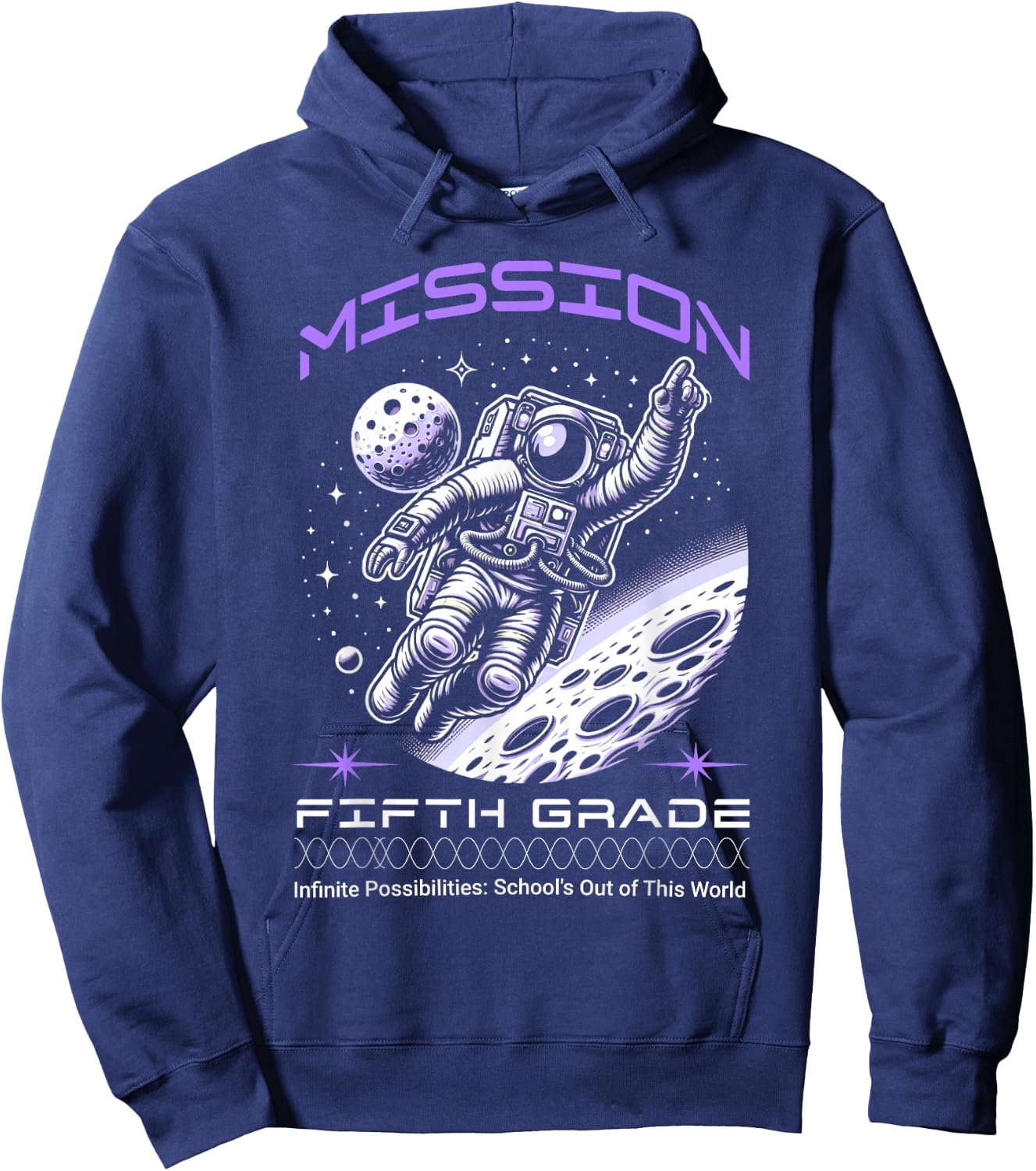 Fifth Grade Back To School Space Rocket Astronaut Hoodie - Hoodie | Navy