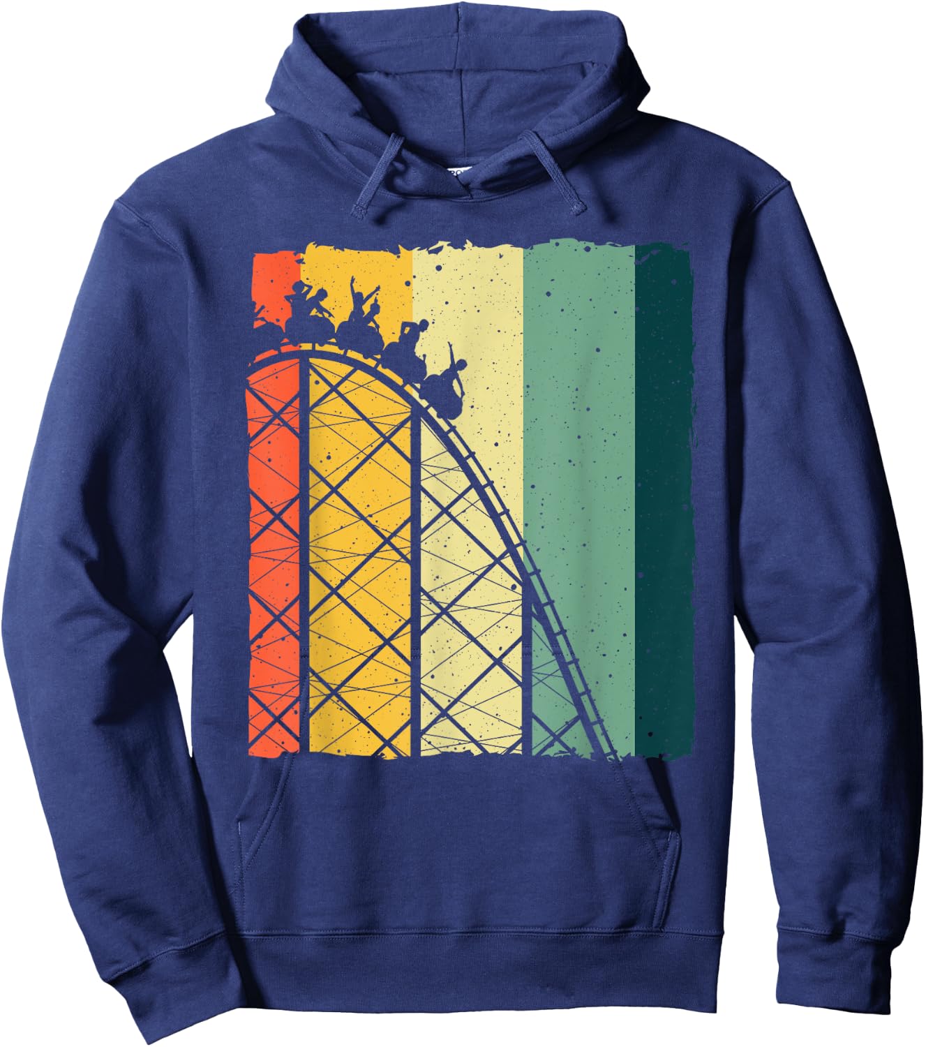 Vintage Roller Coaster Design Women Roller Coaster Hoodie - Hoodie | Navy