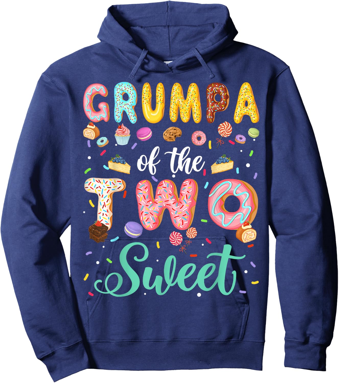 Grumpa Of The Two Sweet Birthday Girl Donut Lover Hoodie - Hoodie | Navy