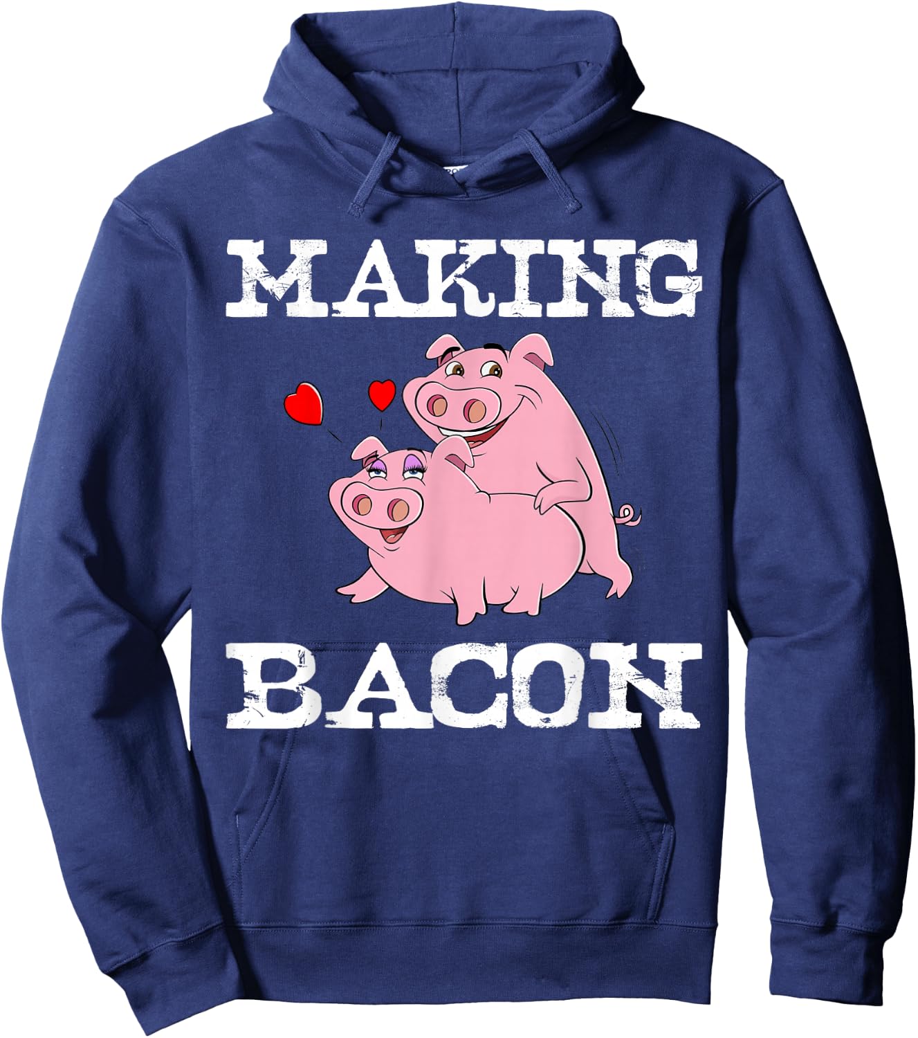 Funny Pigs Making Bacon Cute Pork Breakfast Women Hoodie - Hoodie | Navy