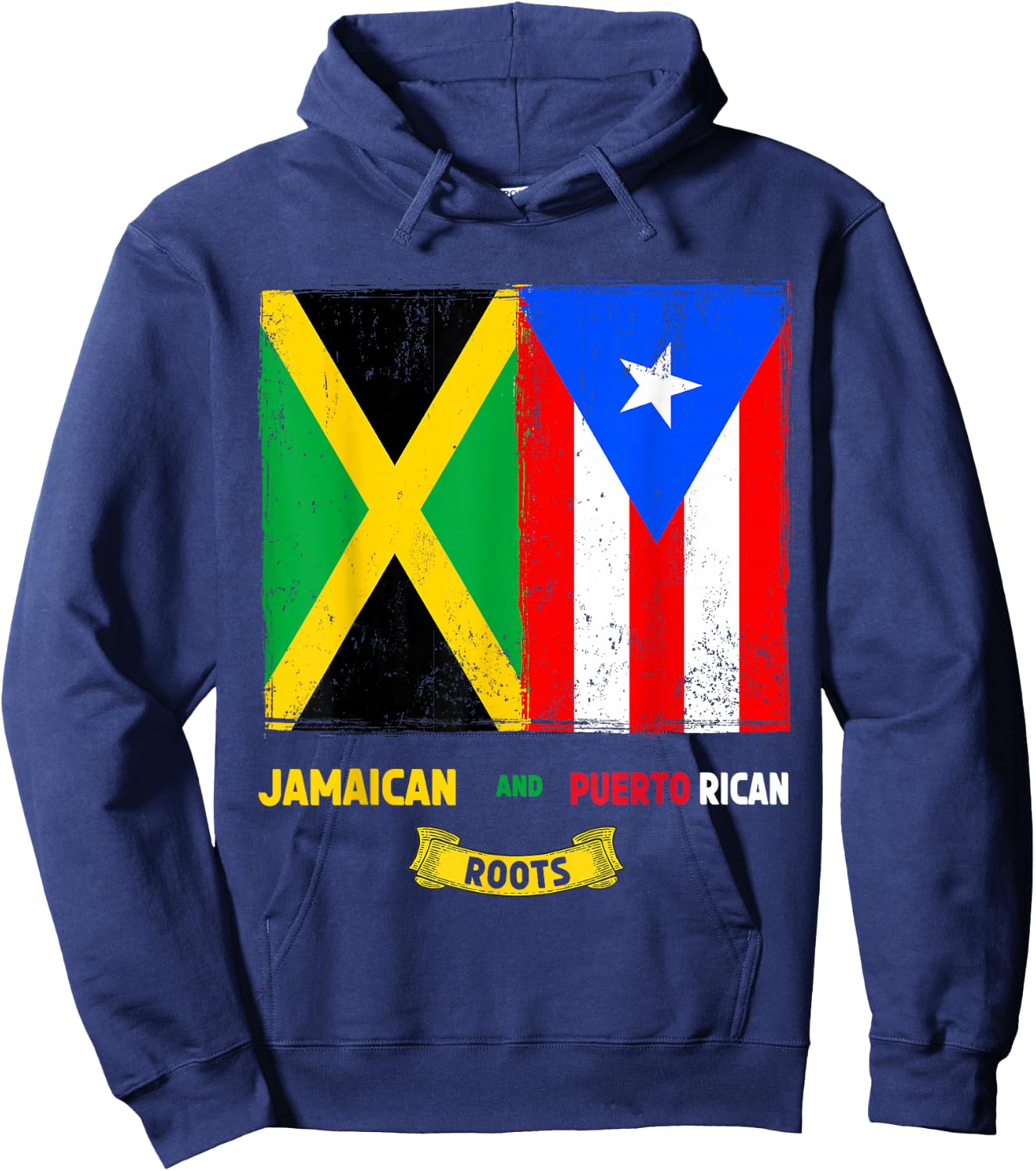 Puerto Rican & Jamaica Flag Outfit Idea For Kids & Boricua Hoodie - Hoodie | Navy