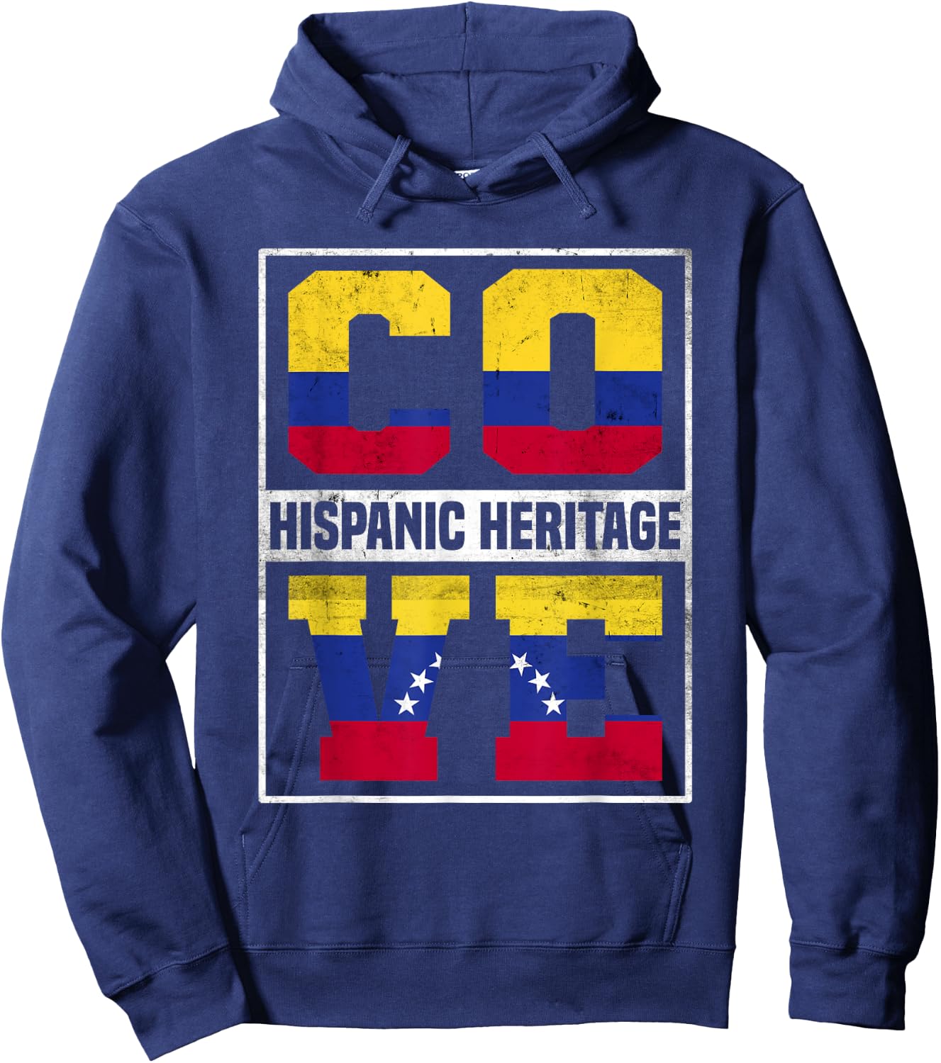 Proud Colombian Venezuelan Hispanic Heritage Month Hoodie - Hoodie | Navy
