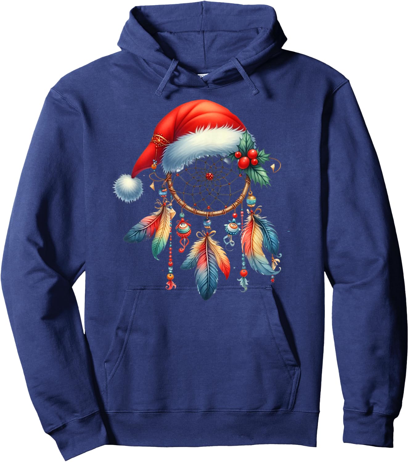 Funny Xmas Bohemian Feather Dreamcatcher Funny Kid Christmas Hoodie - Hoodie | Navy