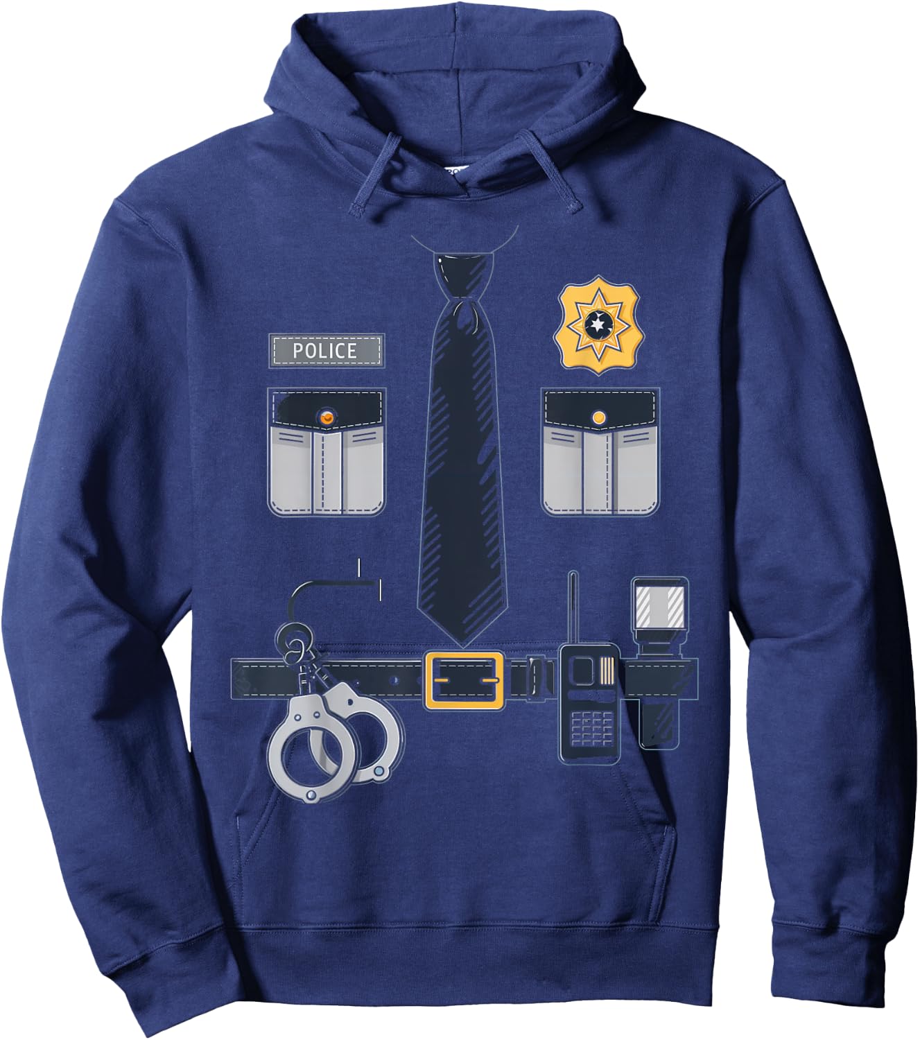 Police Officer Costume Police Badge Cop Halloween Hoodie - Hoodie | Navy