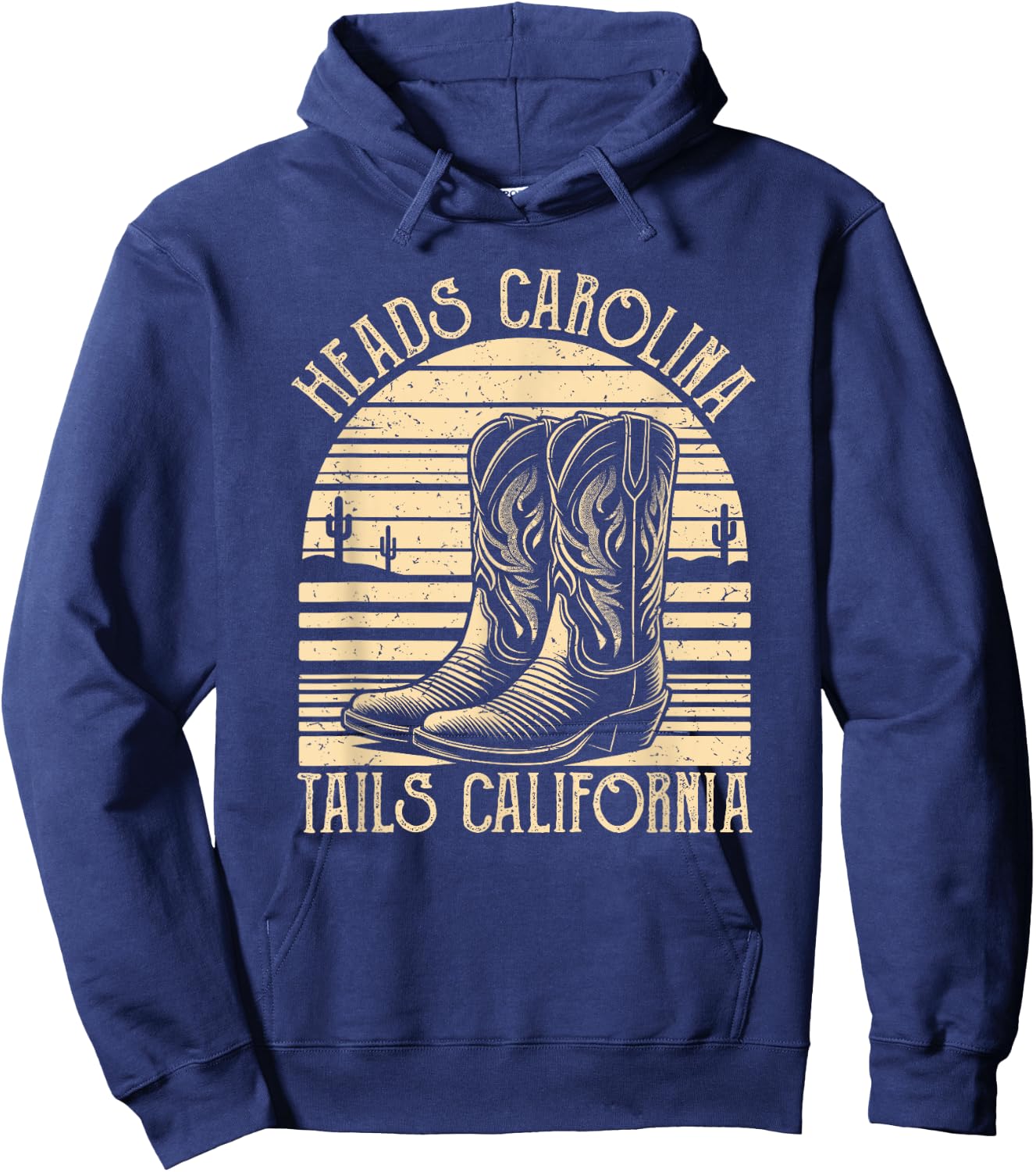 Heads Carolina Tail California Retro Vintage Country Hoodie - Hoodie | Navy