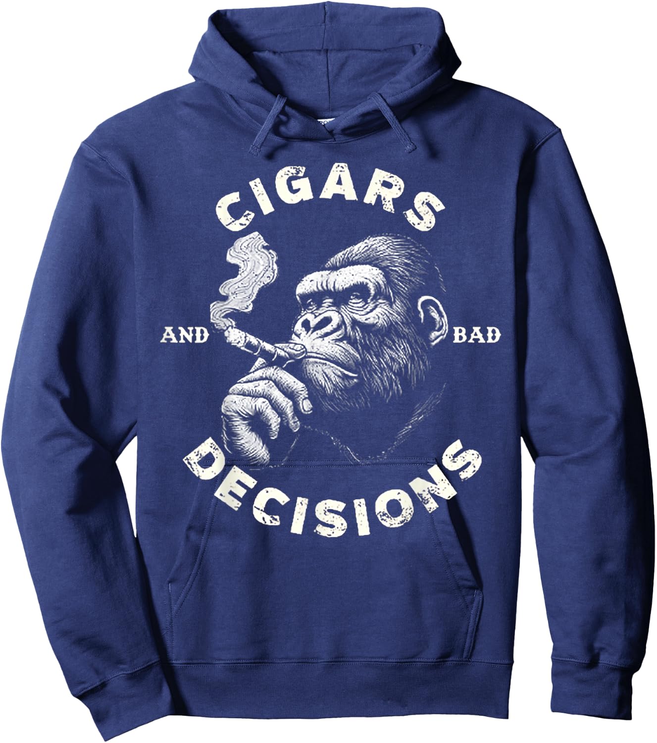 Monkey Cigars And Bad Decisions Hoodie - Hoodie | Navy