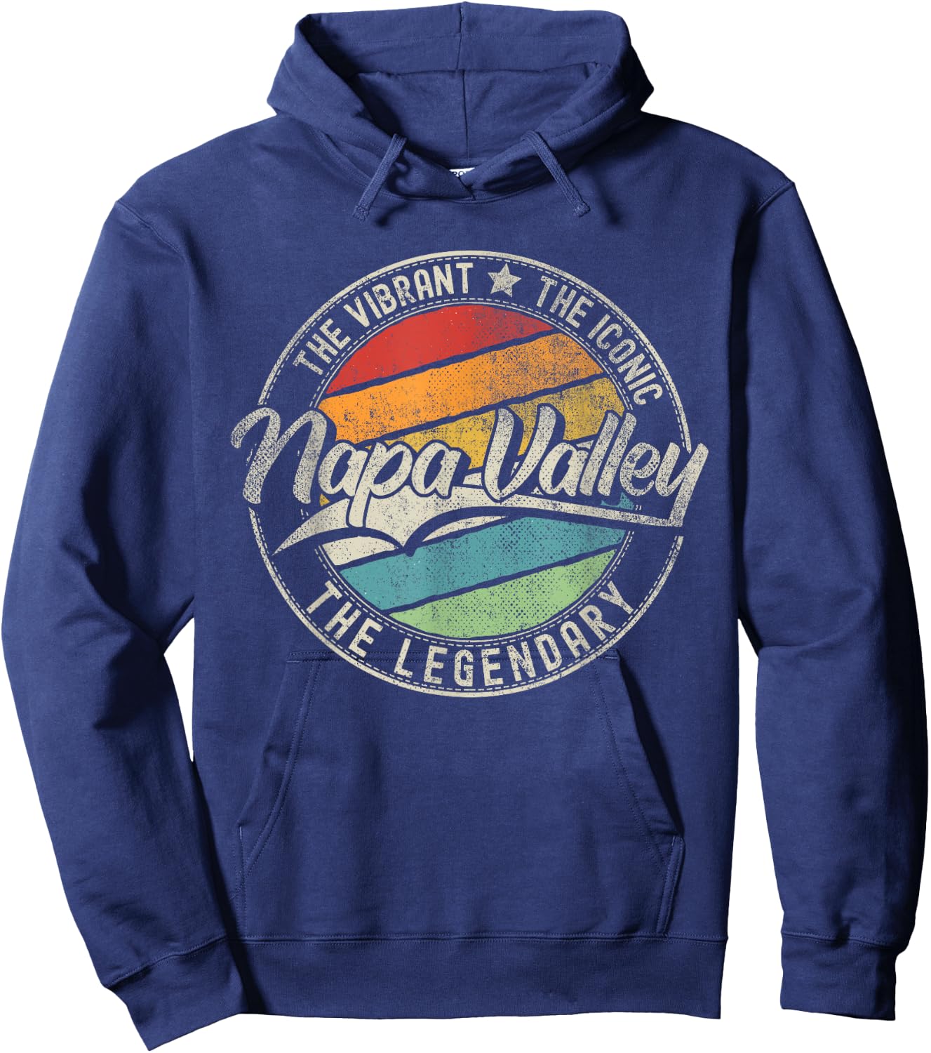 Napa Valley CA | California | Vintage Distressed Hoodie - Hoodie | Navy