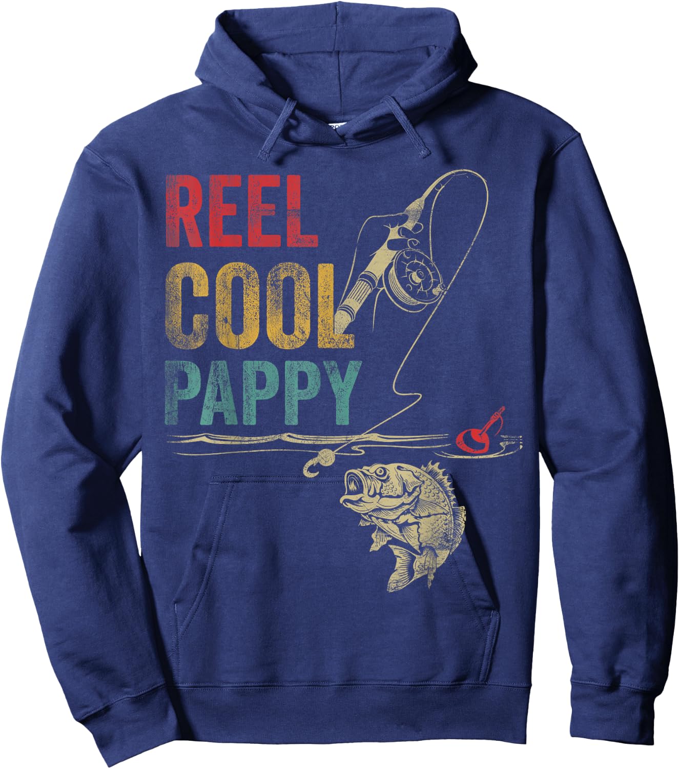 Reel Cool Pappy Fish Fishing Shirt Father's Day Hoodie - Hoodie | Navy