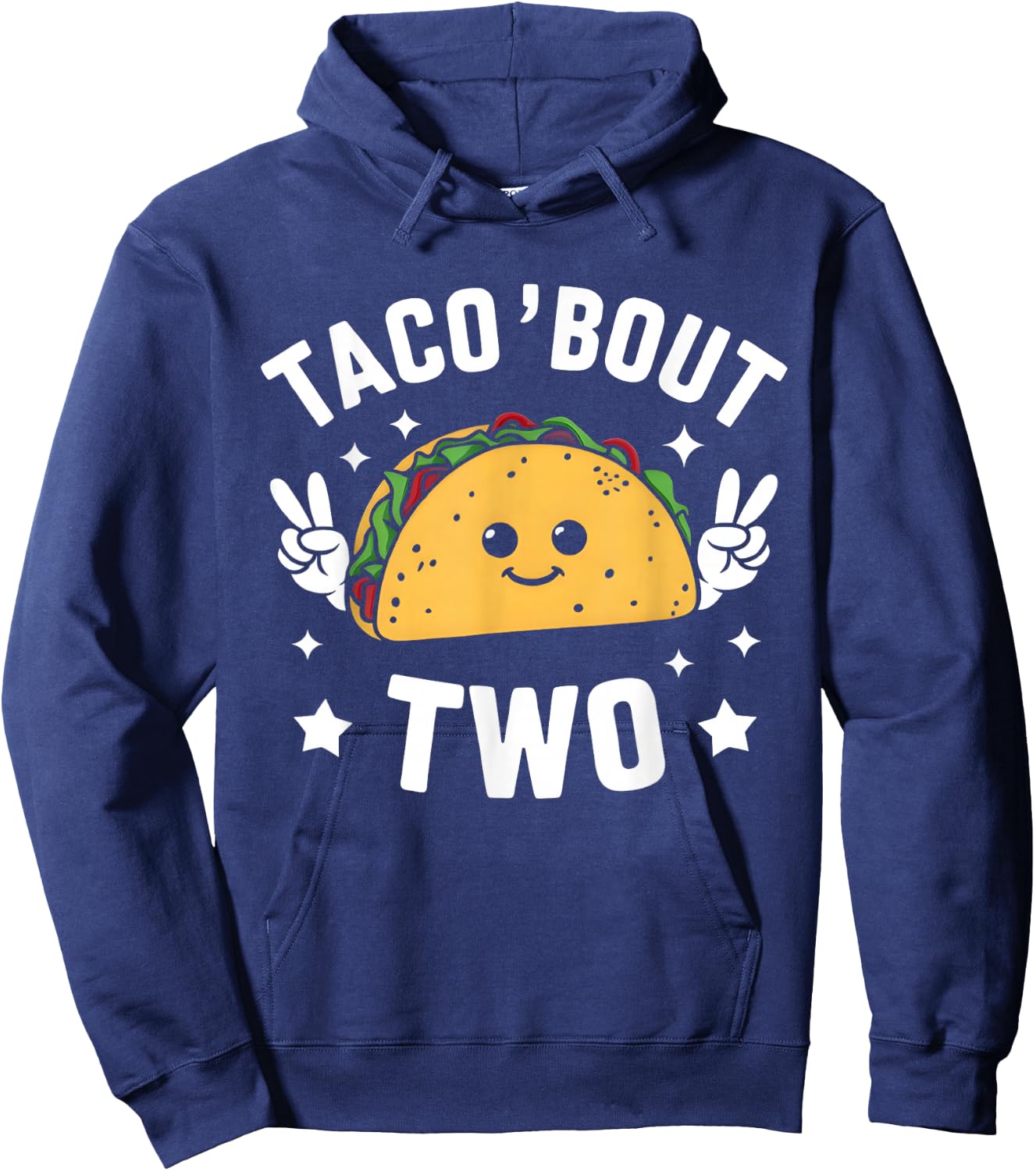 Taco Bout Two Mexican 2 year old Boy Girls Second Birthday Hoodie - Hoodie | Navy