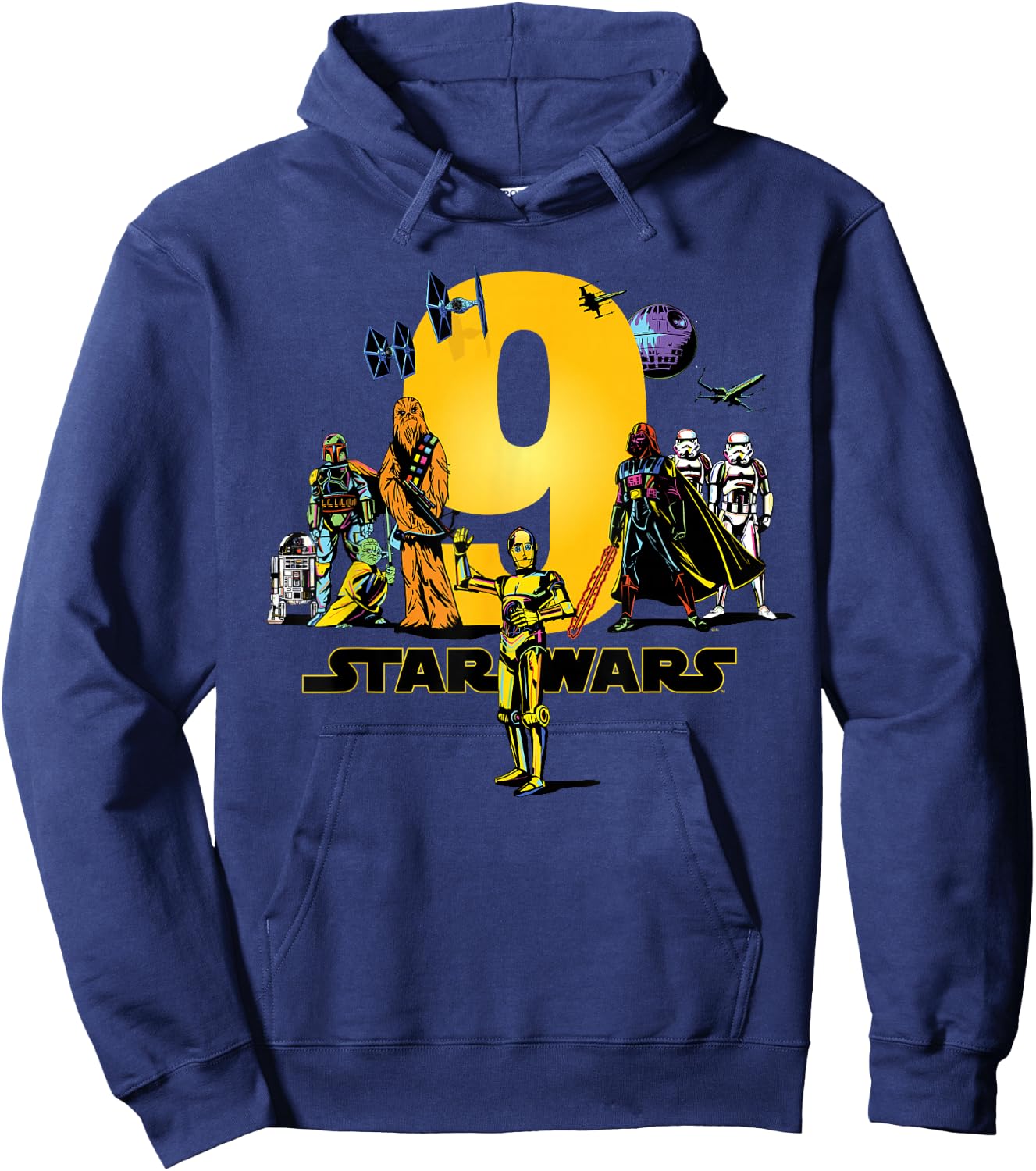 Star Wars Classic Characters Ninth Birthday 9 Years Old Hoodie - Hoodie | Navy