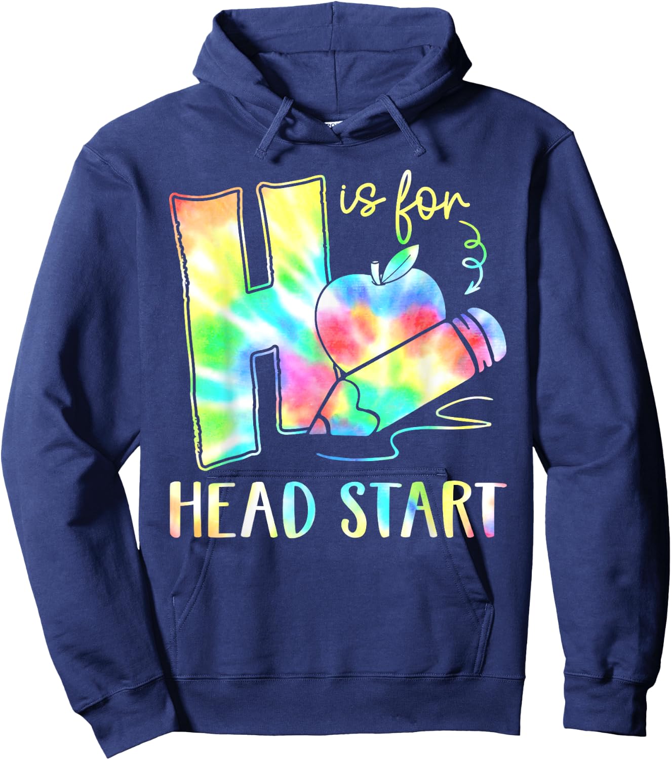 H Is For Head Start Teacher Tie dye Back to School Teacher Men Women Hoodie - Hoodie | Navy