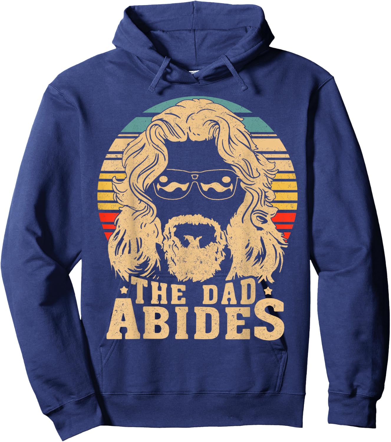 Retro The Dad Abides Funny Dad Daddy Father's Day Hoodie - Hoodie | Navy