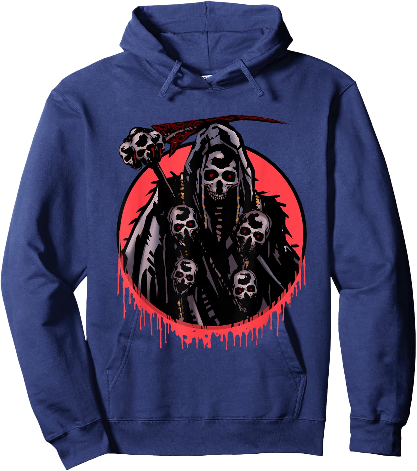 The Death Grim Reaper Skeleton Skull Death Head Halloween Hoodie - Hoodie | Navy