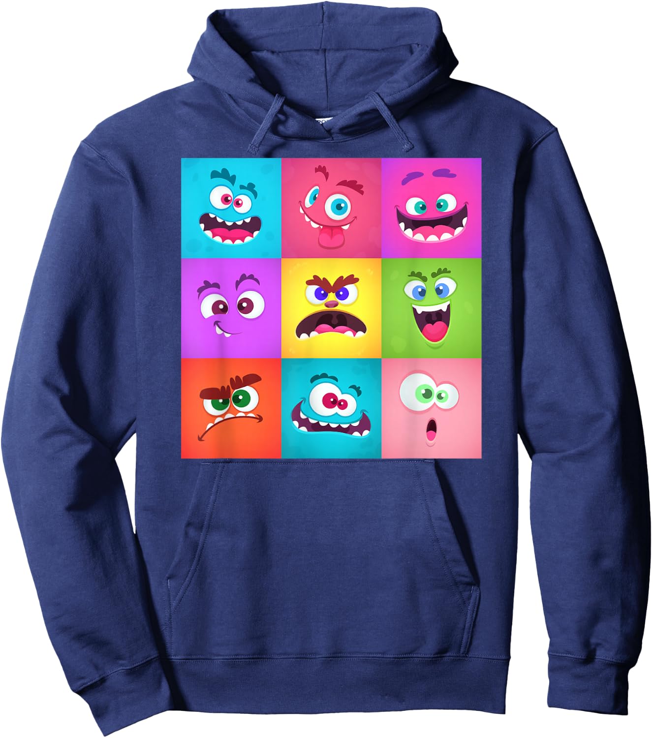 Cute Monster Face Emotion Halloween Costume Gift Hoodie - Hoodie | Navy