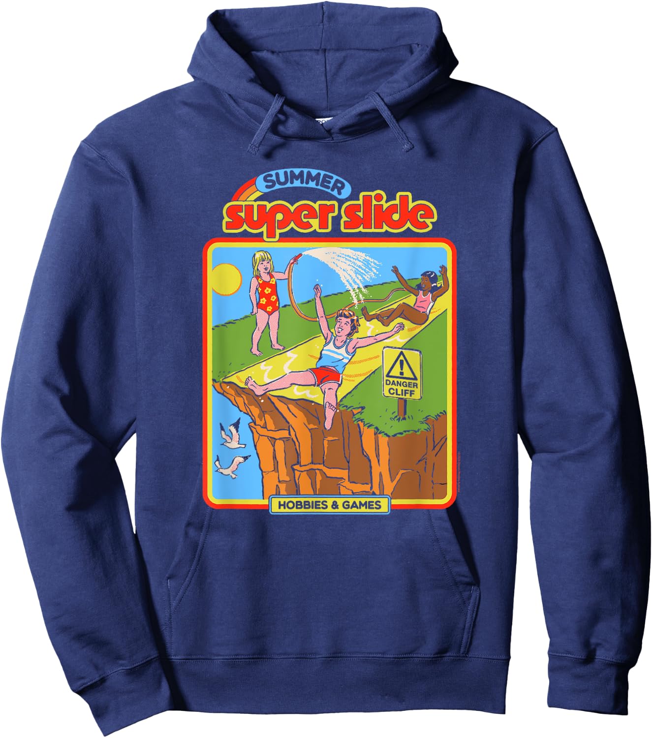 Steven Rhodes Summer Super Slide Hobbies & Games Dark Humor Hoodie - Hoodie | Navy