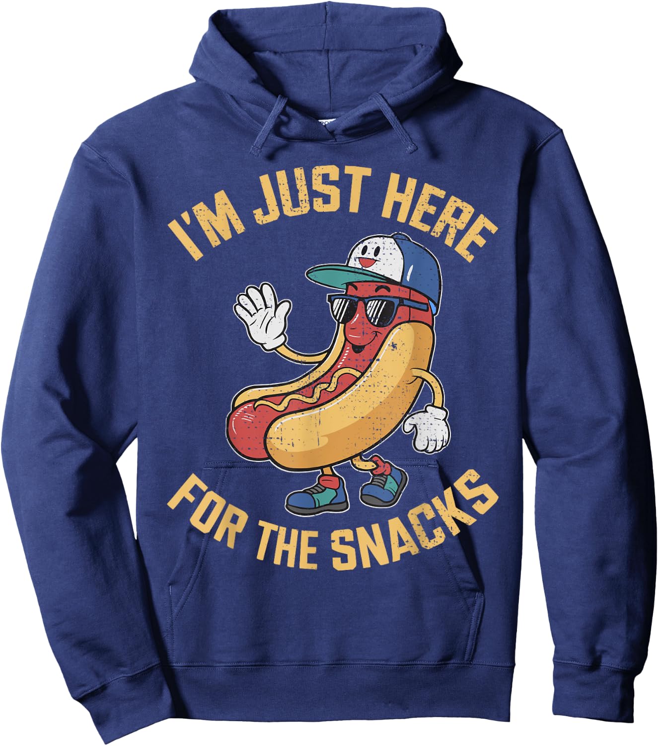 Funny I'm Just Here For The Snacks Football Hoodie - Hoodie | Navy