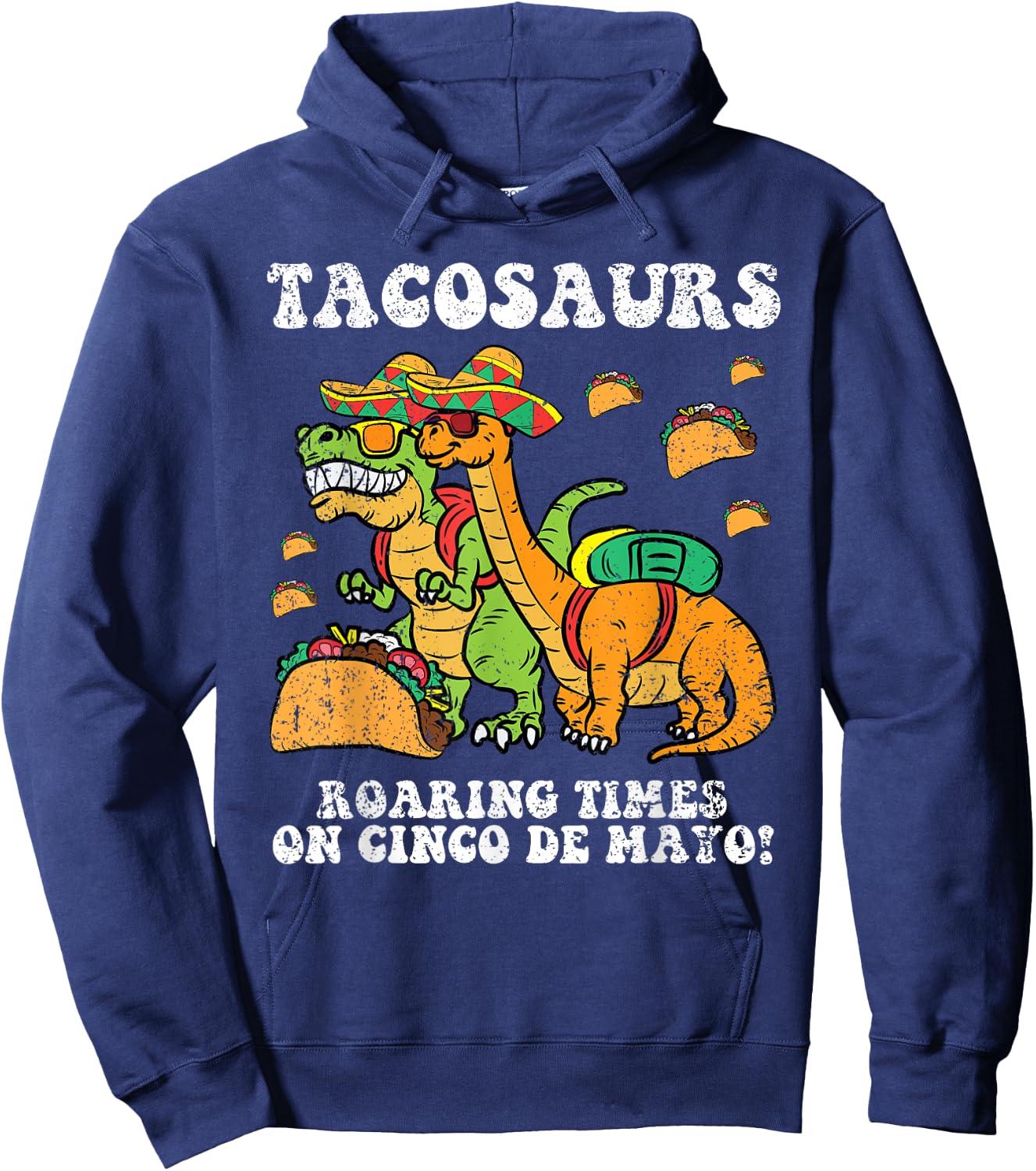Tacosaurs Cinco De Mayo Dinosaur Taco Mexican Toddler Boys Hoodie - Hoodie | Navy
