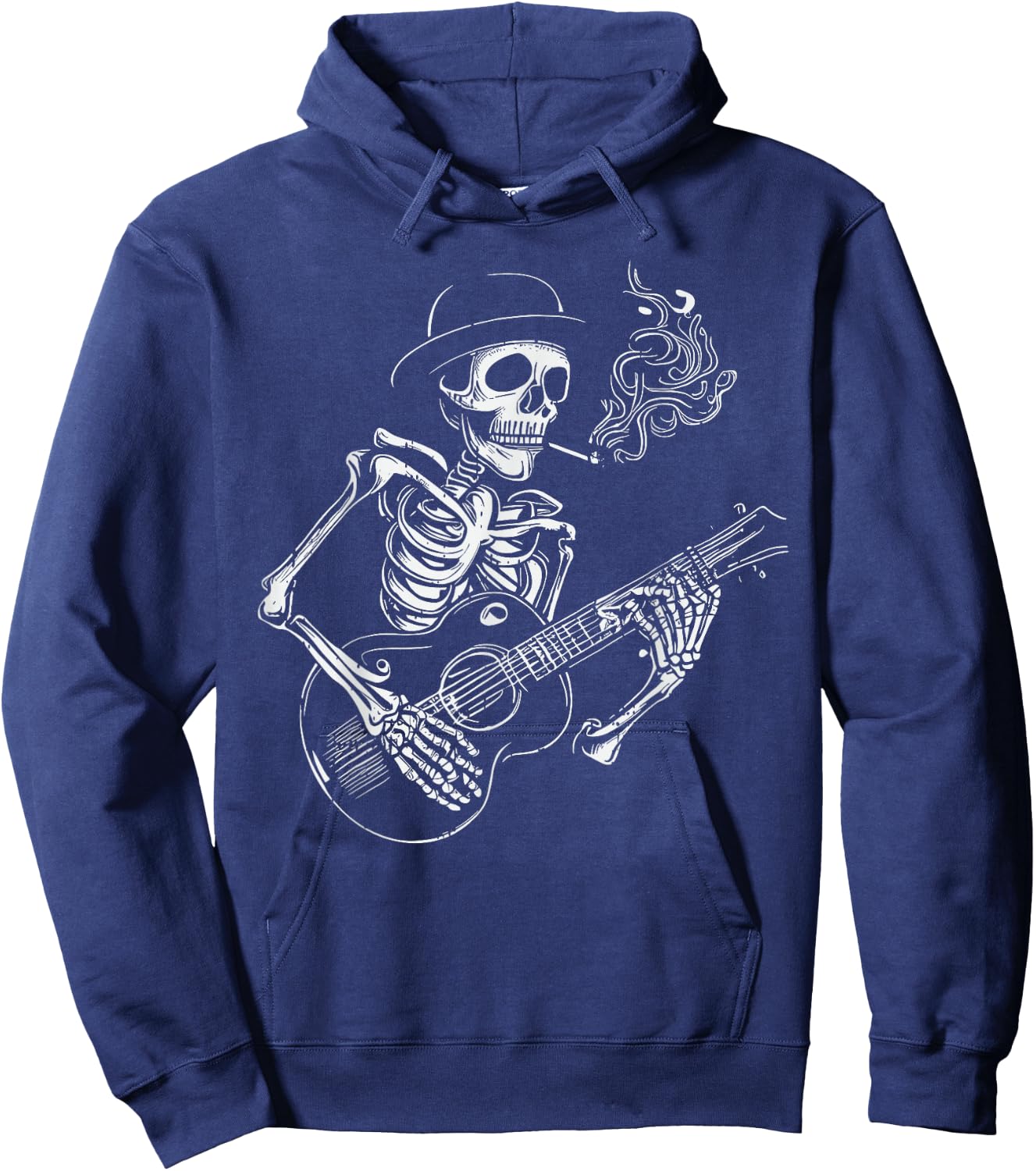 Skeleton Guitar PLayer Halloween Bones Guitarist Musician Hoodie - Hoodie | Navy
