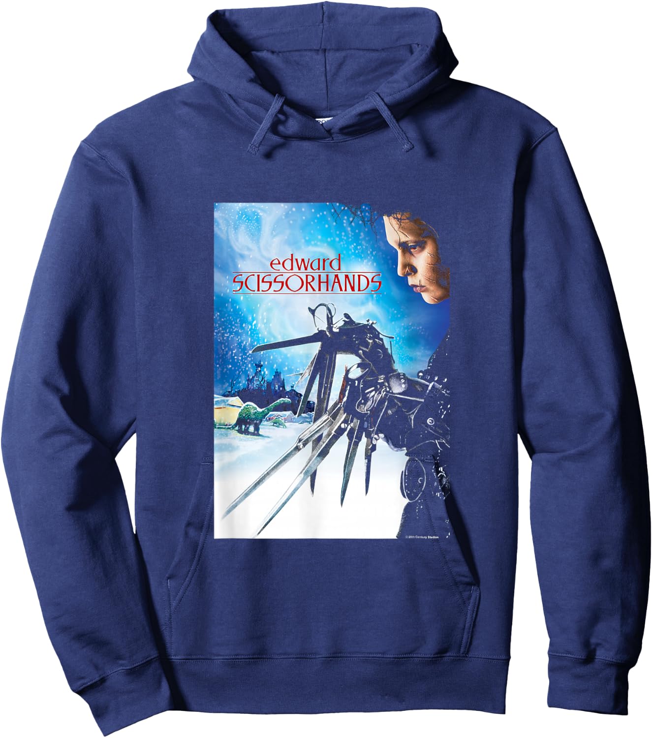 Edward Scissorhands Iconic Vintage Big Chest Movie Poster Hoodie - Hoodie | Navy