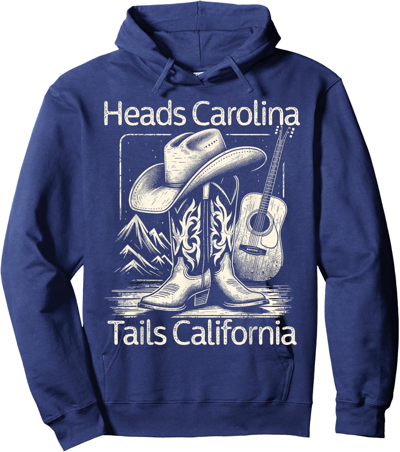Heads Carolina Tail California Retro Vintage Country Hoodie - Hoodie | Navy