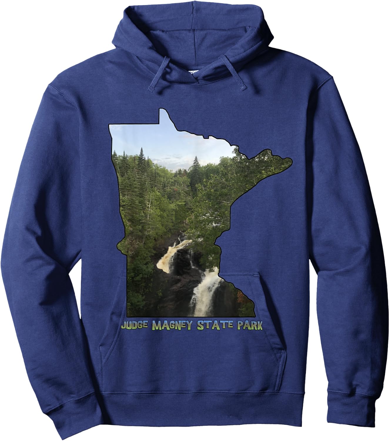Minnesota Outline (Devil's Kettle in Judge Magney State Park Hoodie - Hoodie | Navy