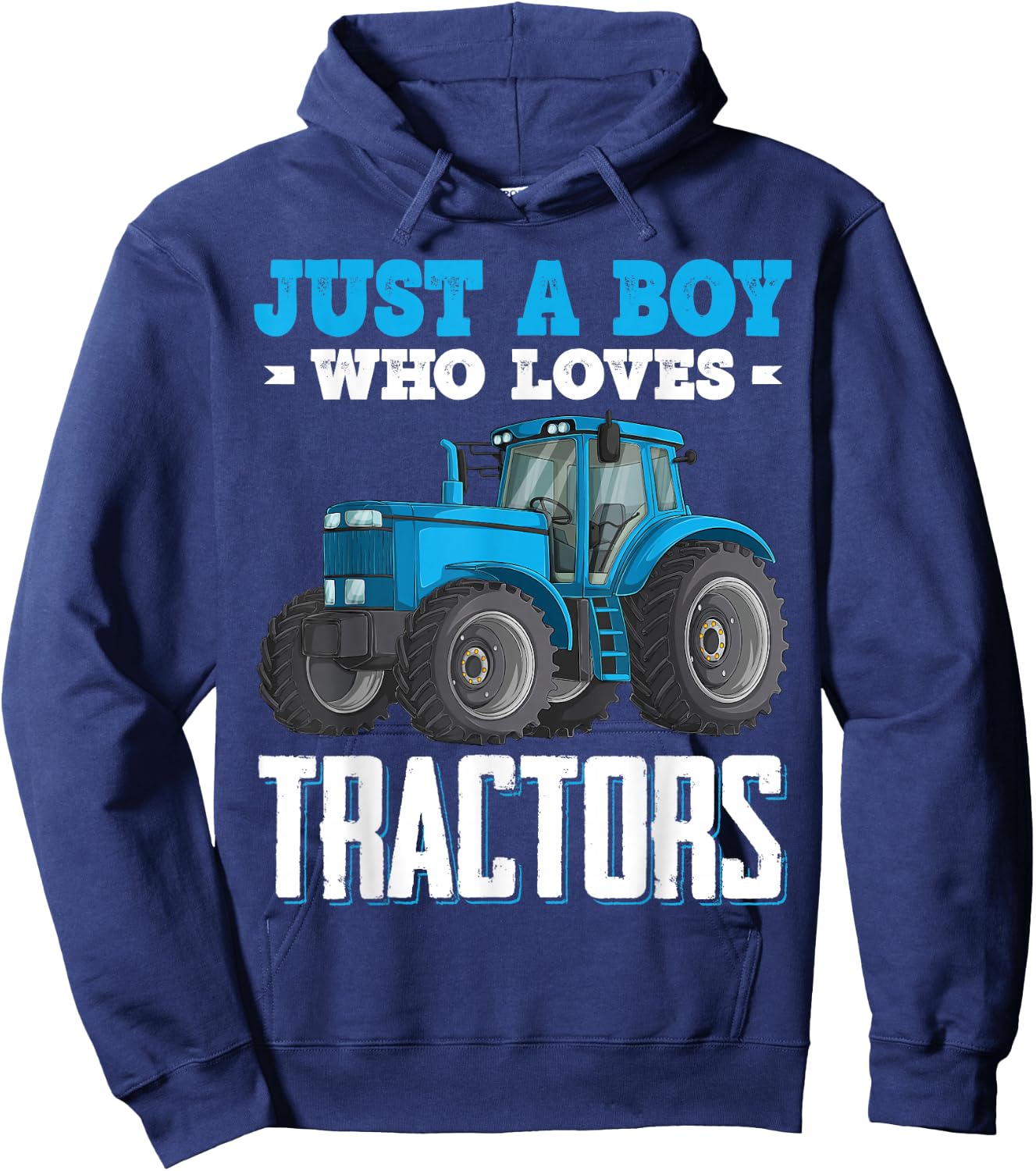 Just A Boy Who Loves Tractors Farm Trucks Boys Toddlers Kids Hoodie - Hoodie | Navy