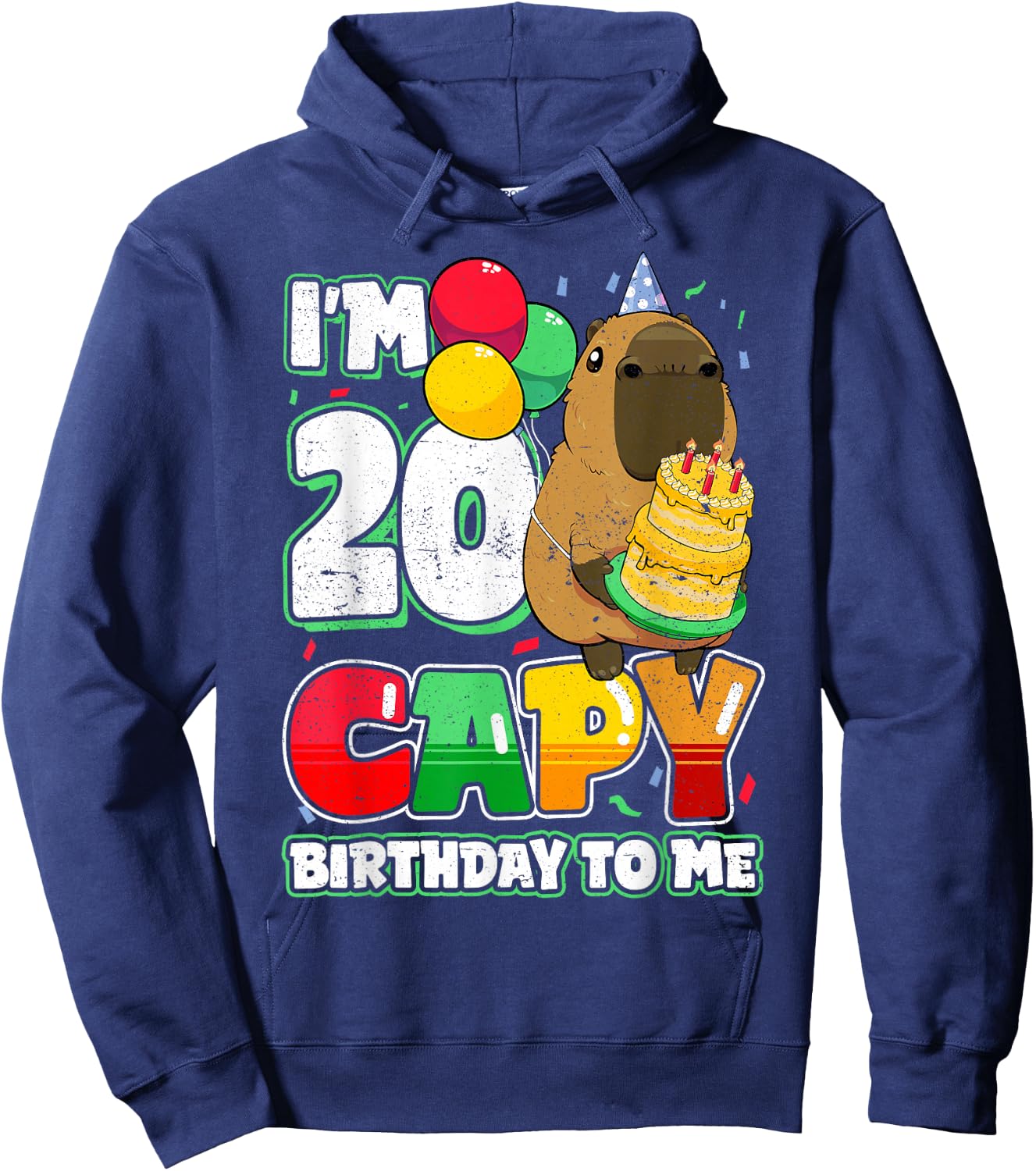 20 Years Capy Birthday to me 20th Birthday Capybara Hoodie - Hoodie | Navy