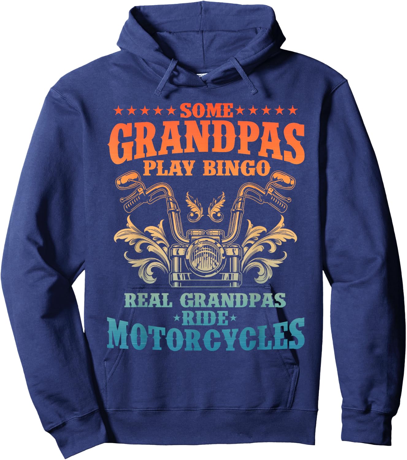 Cool Grandpa Motorcycle Design Biker Motorbike Lover Hoodie - Hoodie | Navy