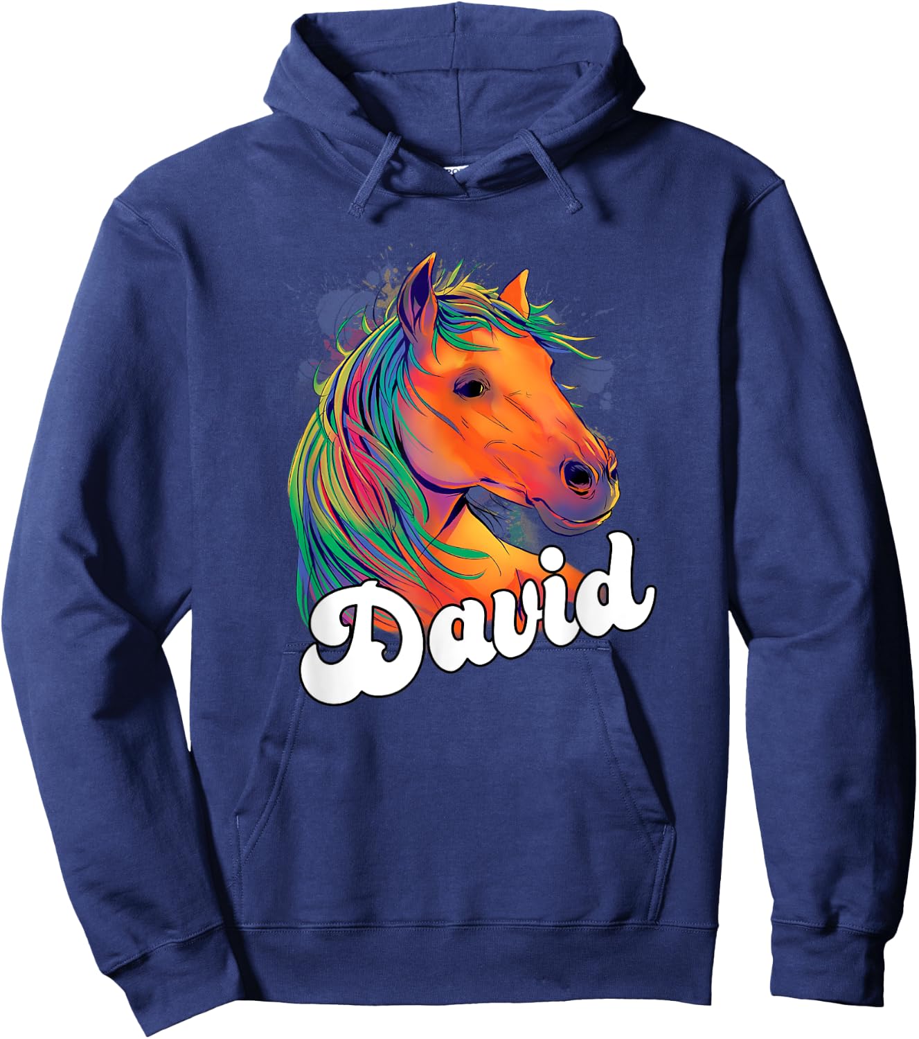 DAVID - Cute Boy Name with beautiful Horse Hoodie - Hoodie | Navy