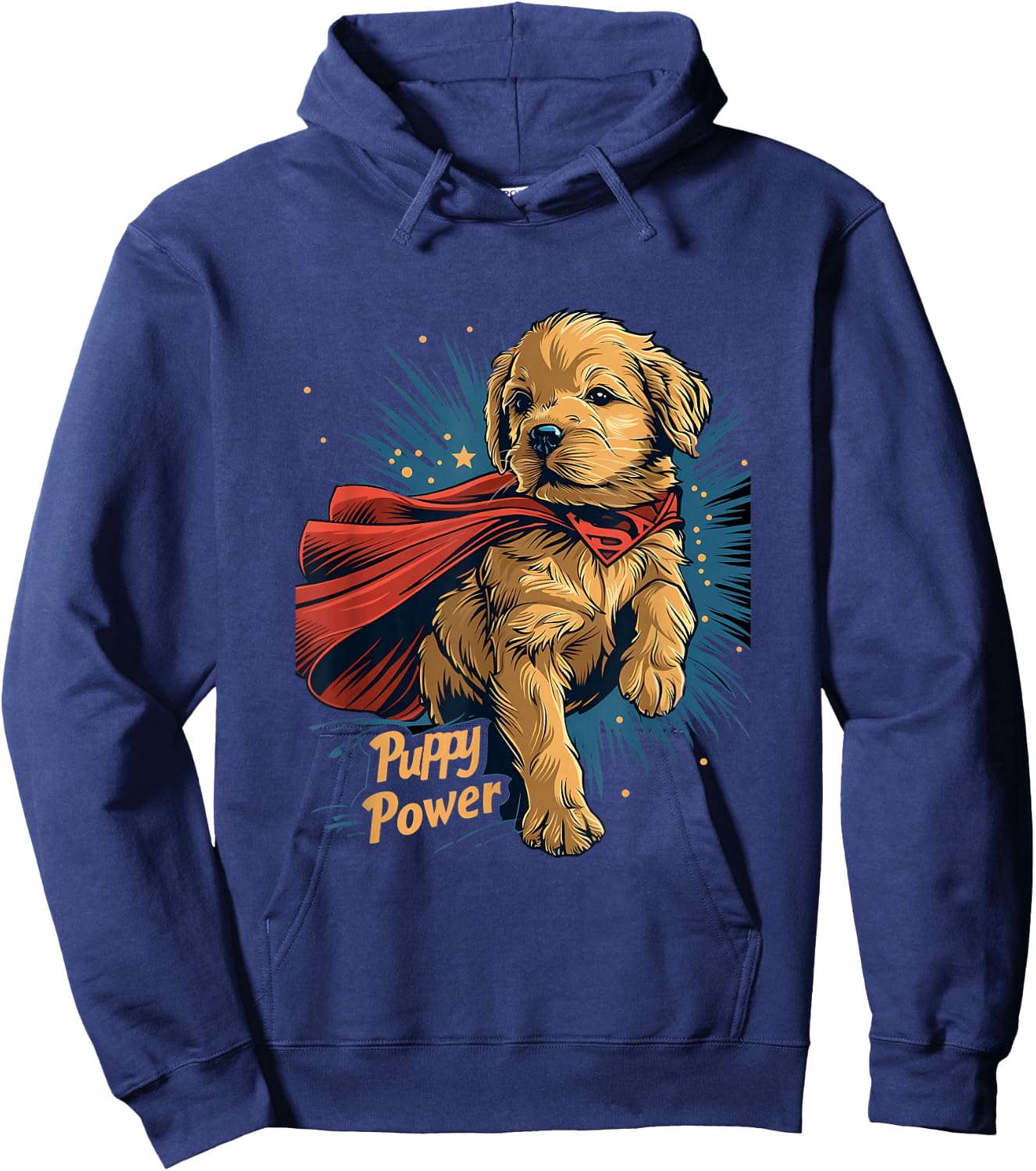 Golden Retriever Puppy Power Superhero for Dog Lover Parent Hoodie - Hoodie | Navy