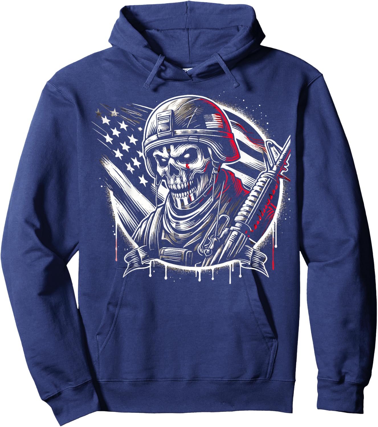 Skeleton Soldier Costume Soldier Military Uniform Halloween Hoodie - Hoodie | Navy