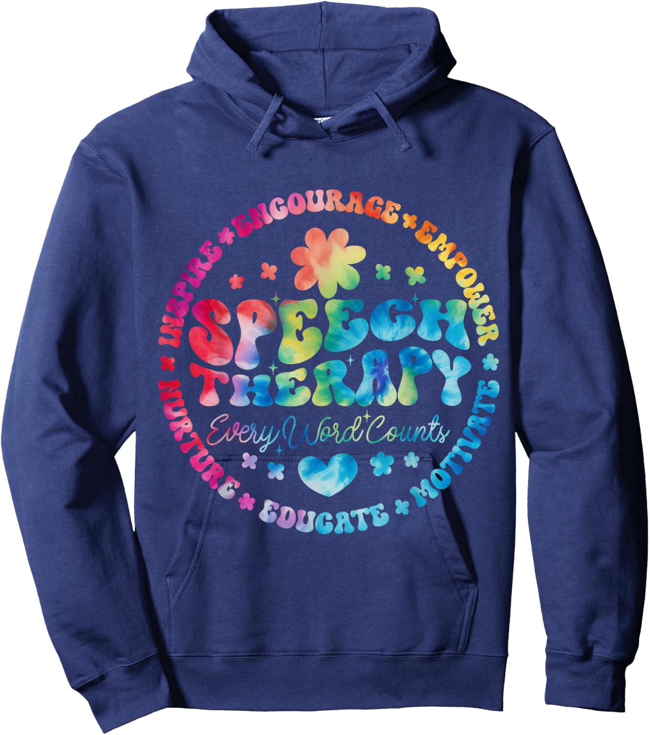 School Speech Therapy Groovy SLP Speech Pathologist Hoodie - Hoodie | Navy