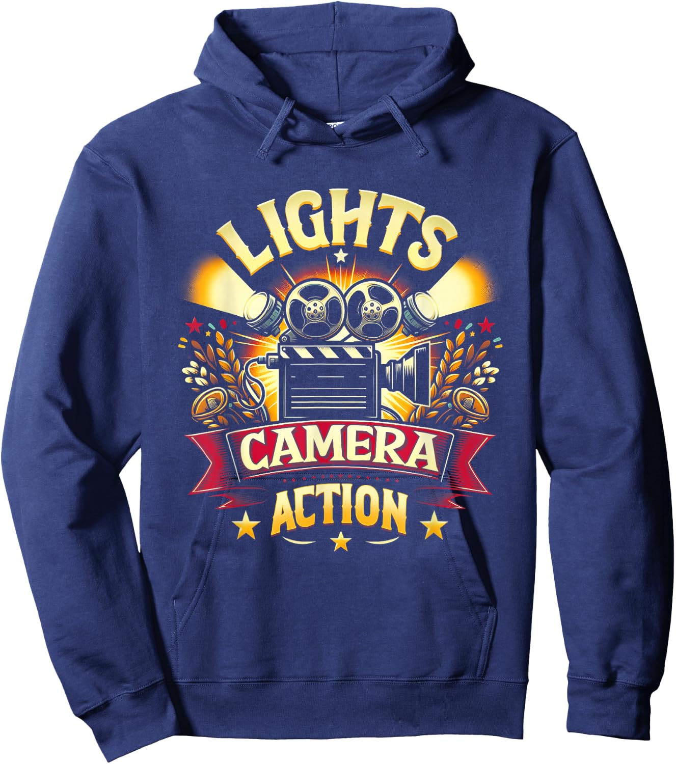 Lights Director Camera Movie Action Film Featuring A Film Hoodie - Hoodie | Navy