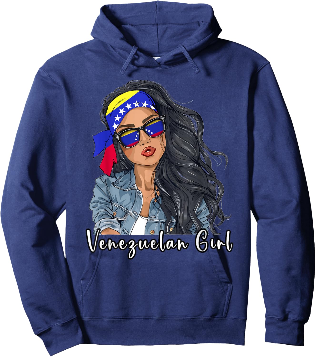 Venezuelana Woman Products Flag Uniform Girl Venezuela Hoodie - Hoodie | Navy