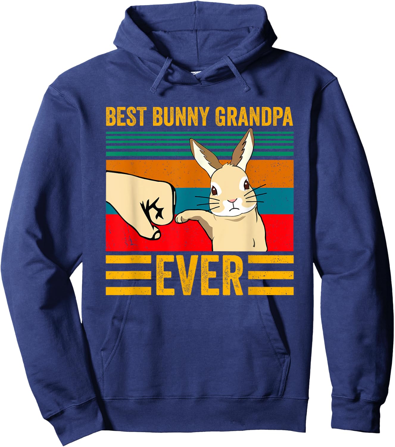 Best Bunny Grandpa Ever Rabbit Lover Father Pet Rabbit Hoodie - Hoodie | Navy
