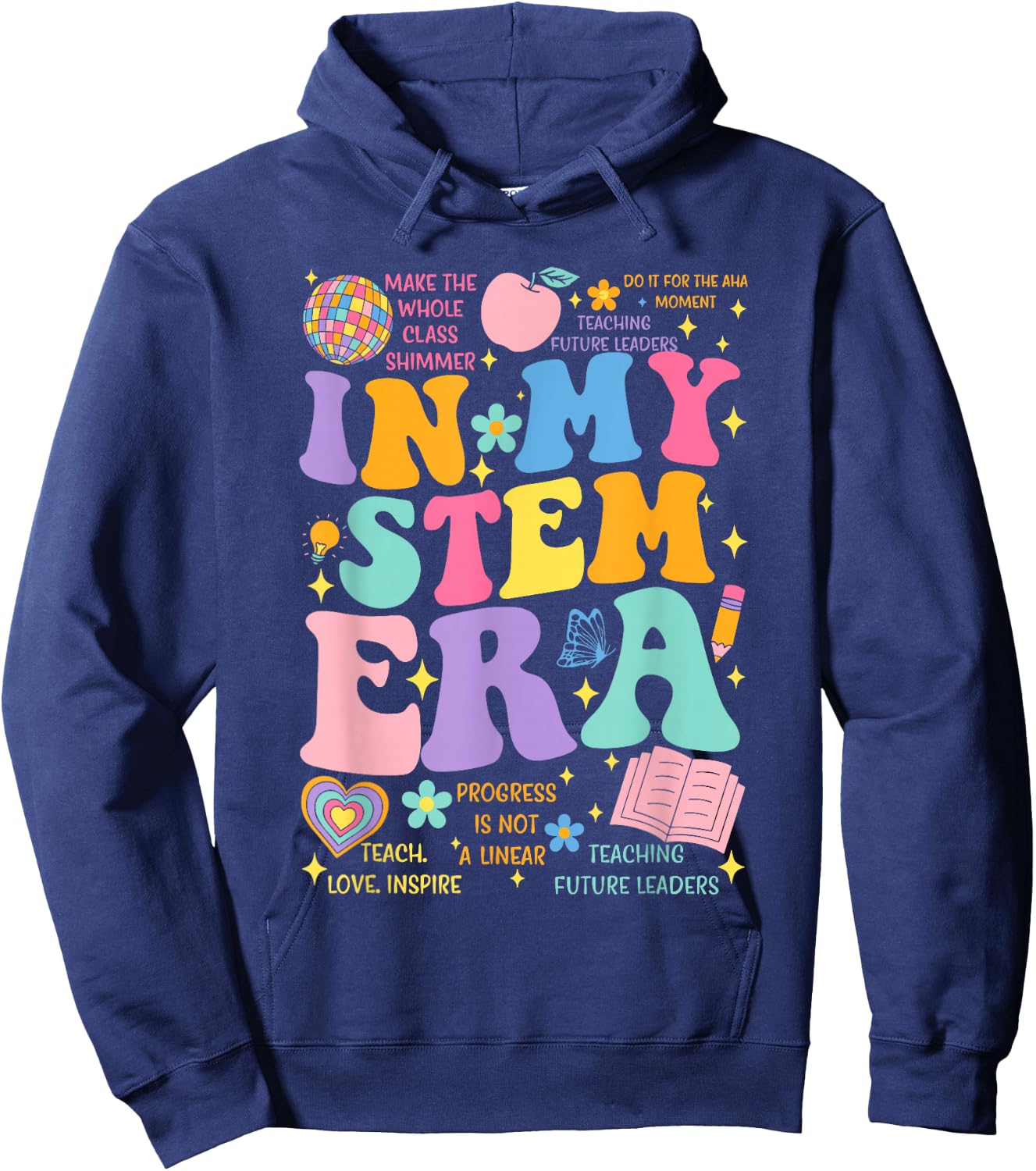 In My Stem Era Science Teacher Back To School Groovy Hoodie - Hoodie | Navy