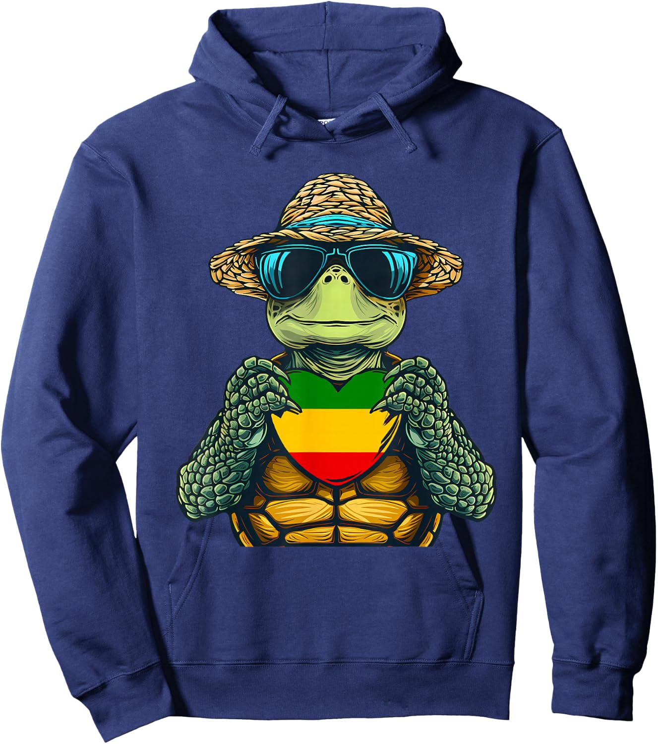Rasta Reggae Turtle Jamaica Music Rastafari Roots Jamaican Hoodie - Hoodie | Navy