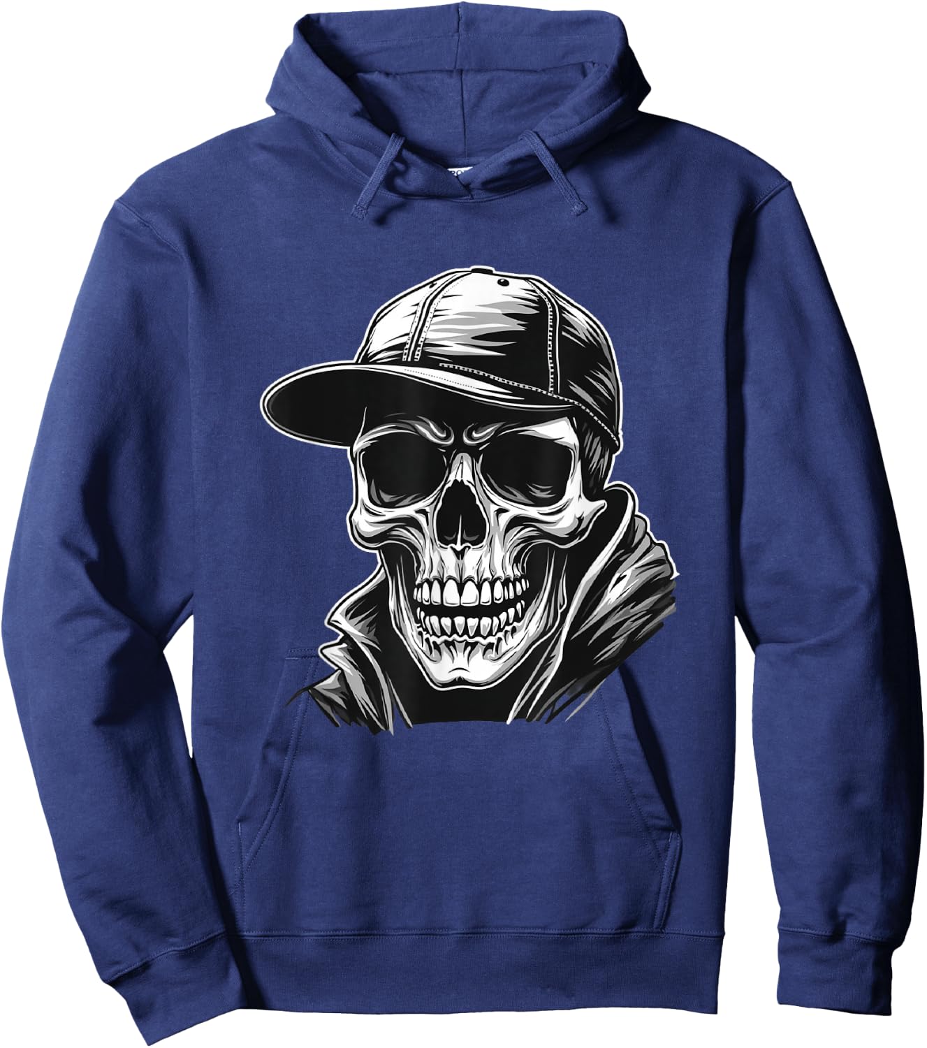 Rocker Skeleton Cap Skater Cool Halloween Punk Rock Men Boys Hoodie - Hoodie | Navy