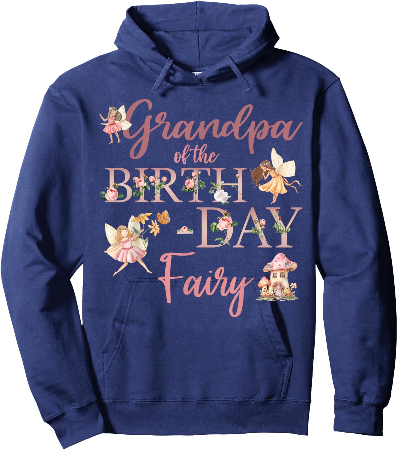 Grandpa Of The Birthday Fairy First Birthday Family Matching Hoodie - Hoodie | Navy
