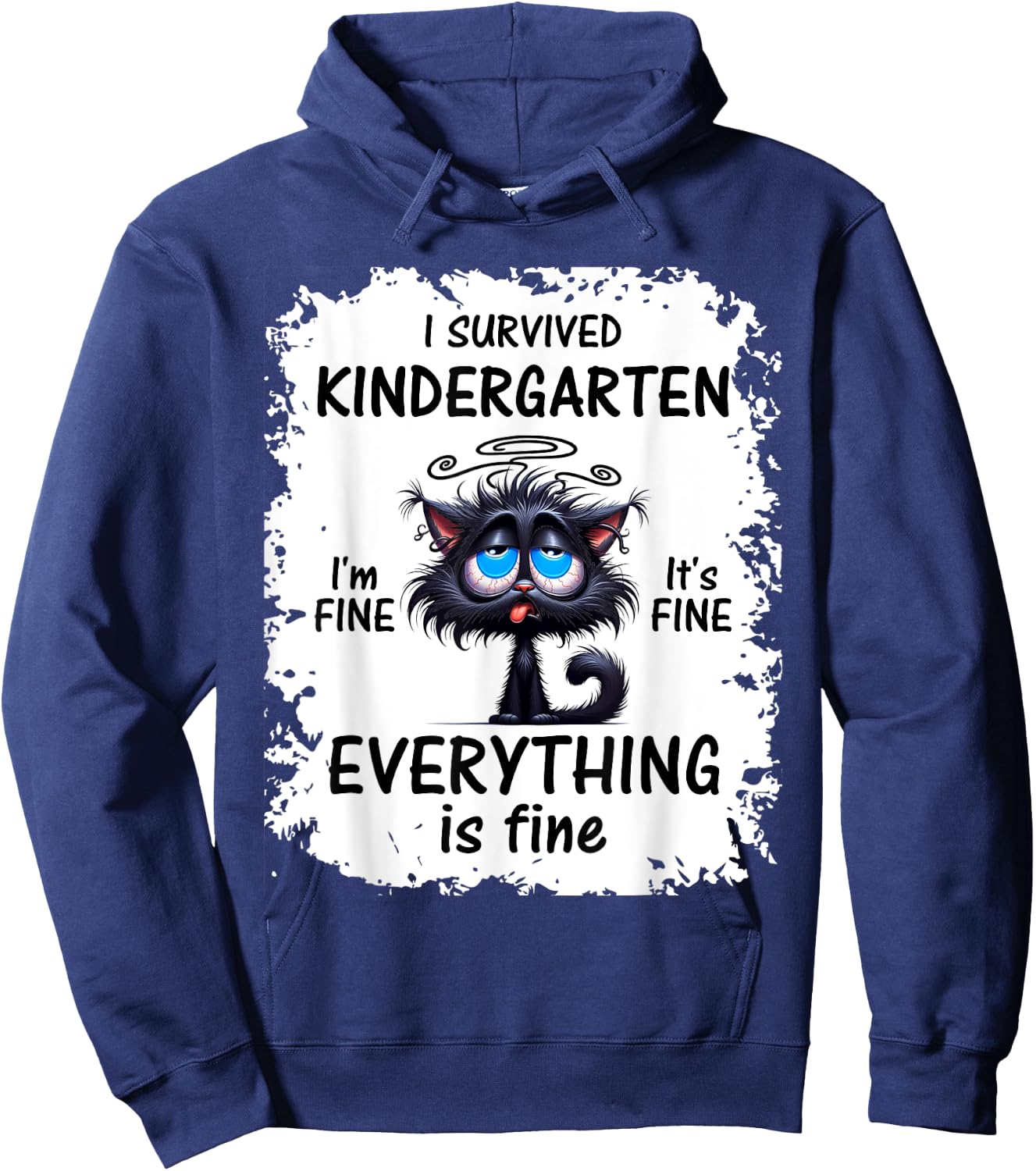 Funny Kindergarten Grad 2025 I Survived Kindergarten Hoodie - Hoodie | Navy