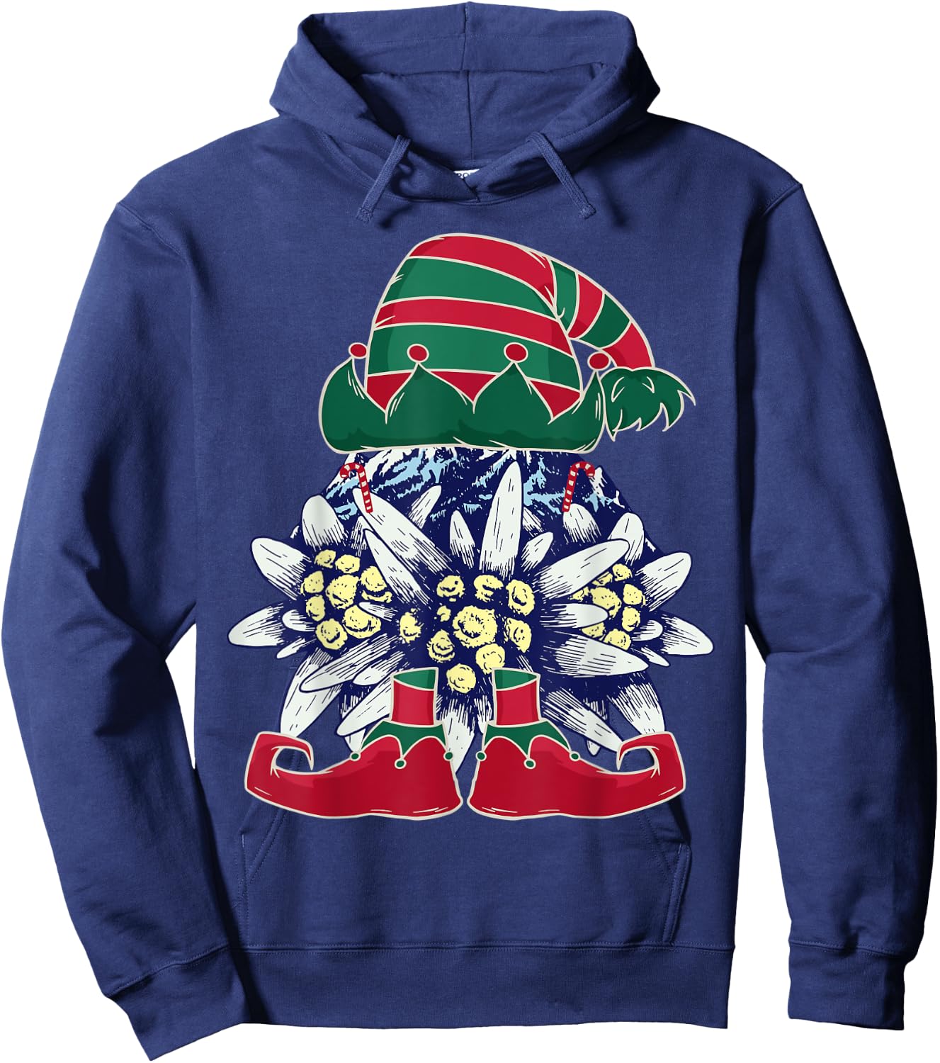 Edelweiss Elf Christmas Alps Hiking Switzerland Xmas Hoodie - Hoodie | Navy