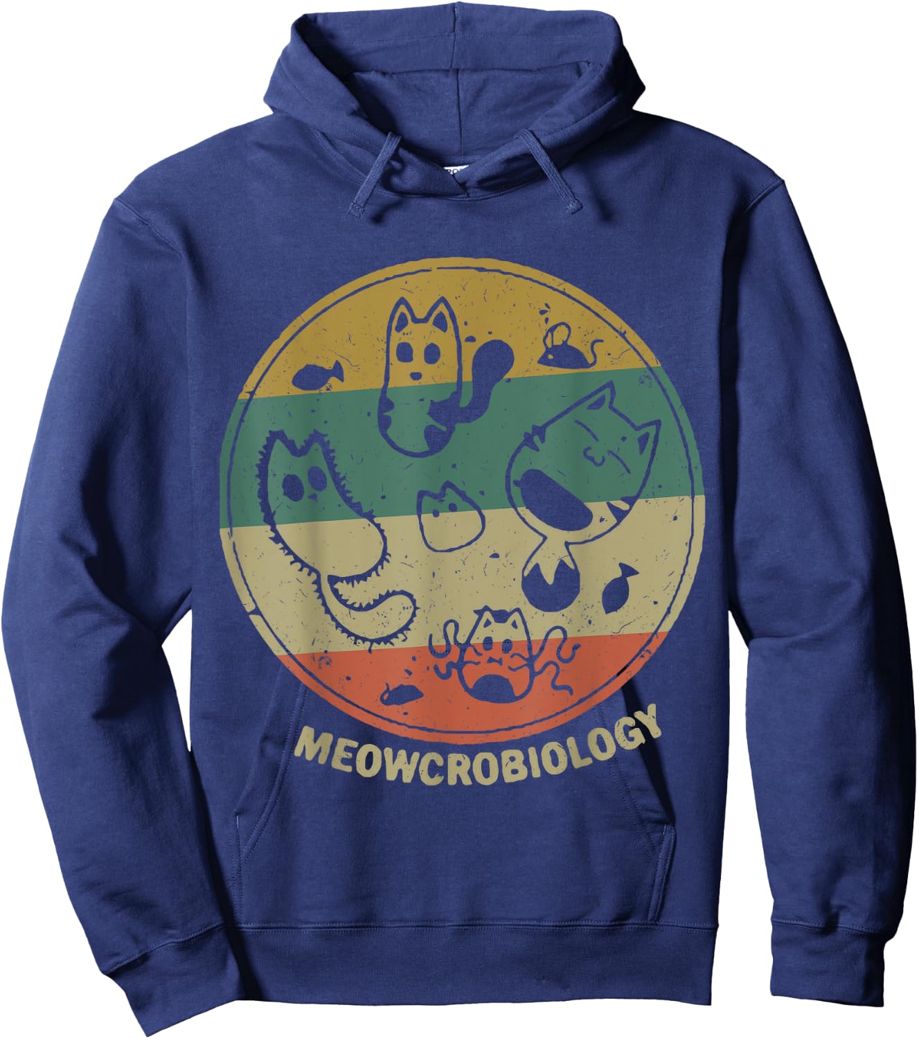 Meowcrobiology Microbiology Science Funny Cat Lover Hoodie - Hoodie | Navy