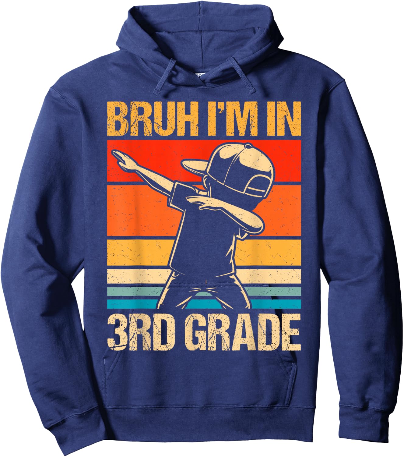 Third Grade Dabbing Boy Bruh i'm in 3rd Grade Students Kids Hoodie - Hoodie | Navy