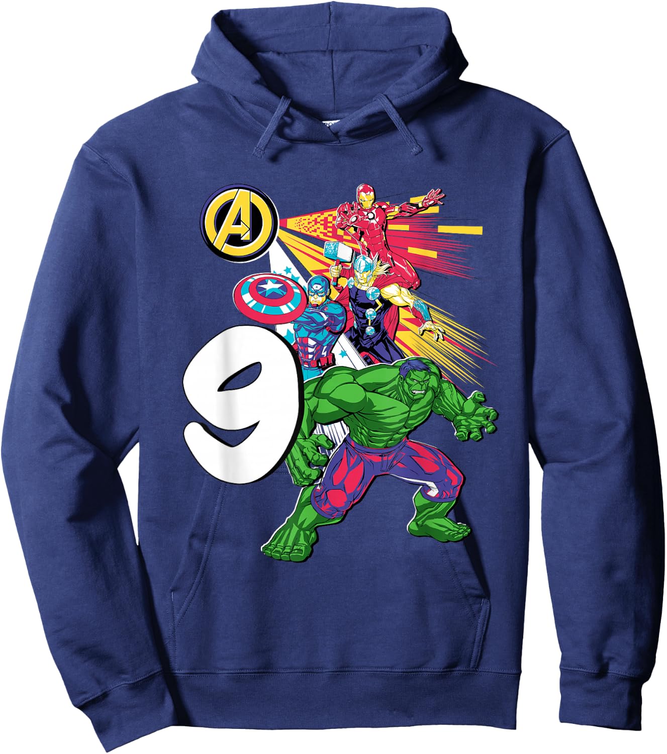 Marvel Super Heroes Avengers 9 Year Old Ninth Birthday Hoodie - Hoodie | Navy